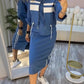 Ensemble veste et robe à col montant pour femme