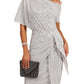 💃Soldes du dernier jour -60% DE RÉDUCTION🎉Robe plissée étincelante à une épaule✨