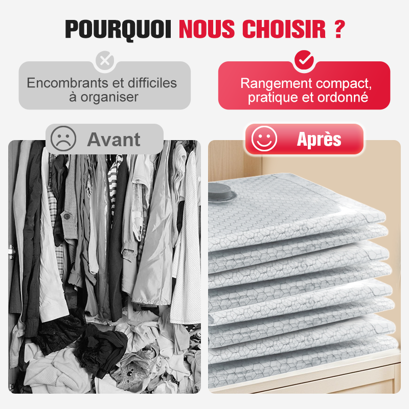 🧳✨ Ensemble Sacs Rangement Sous Vide 2026 UPGRADE | Voyage + Pompe Portable | Qualité Supérieure 💎