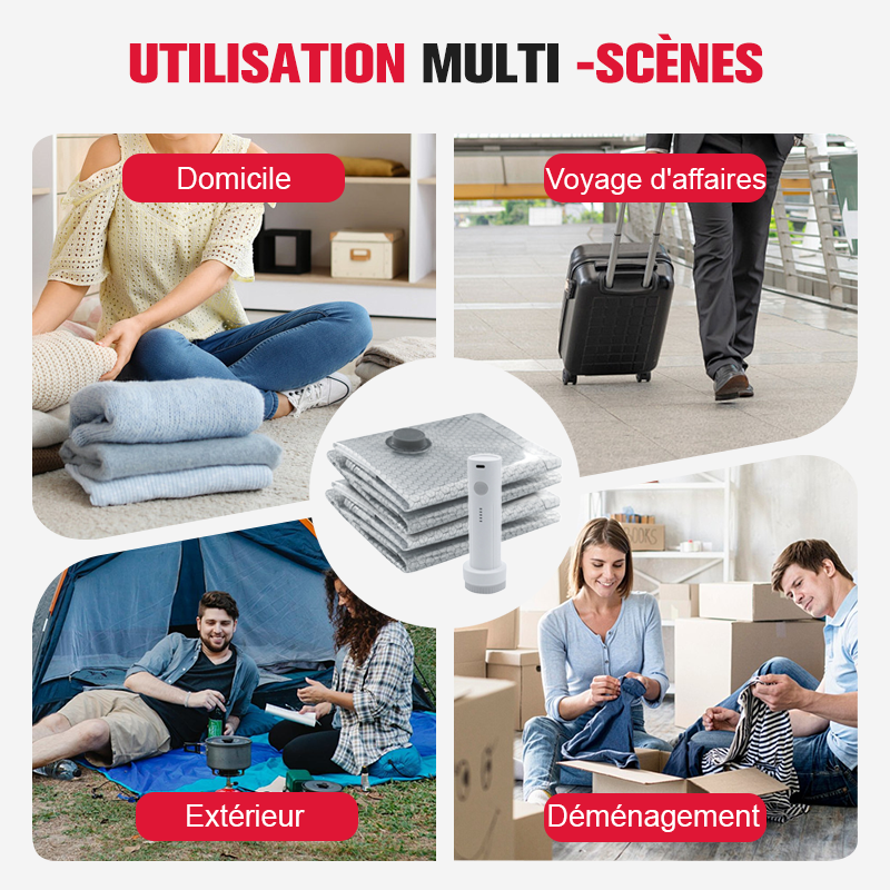 🧳✨ Ensemble Sacs Rangement Sous Vide 2026 UPGRADE | Voyage + Pompe Portable | Qualité Supérieure 💎