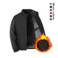 Veste zippée chaude unie pour homme – 💪 Anti-froissement, coupe-vent, imperméable à la pluie et à la neige !