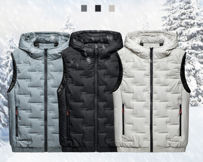 🍂 Confort et superposition faciles | Gilet isolant à capuche et fermeture éclair sur le devant pour homme