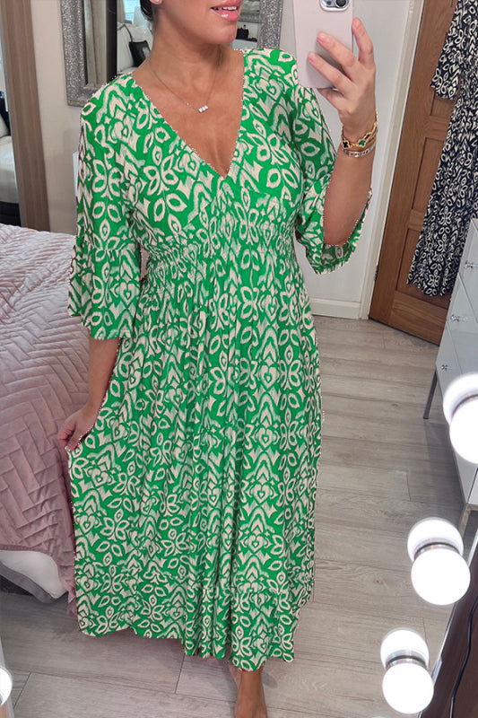 🔥DERNIER JOUR 50% DE RÉDUCTION🔥Robe à fleurs à col en V