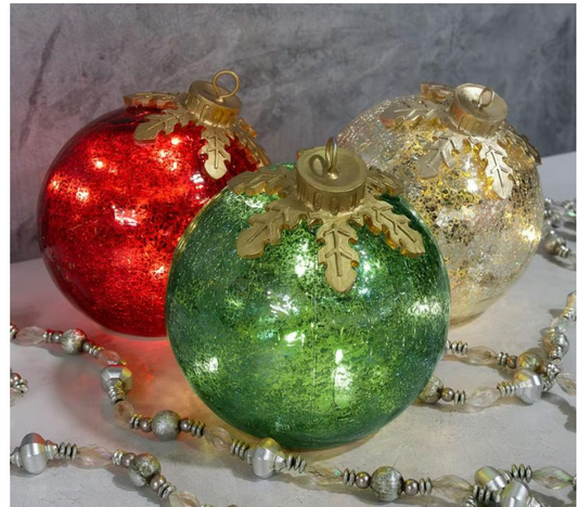 💥DERNIER JOUR DE PROMOTION – 49 % DE RÉDUCTION ⏰ PLUS DE 50 000 VENTES ! 🎅 Décorations de Noël en verre pour table 【Lot de 3】 🔔🎁✨