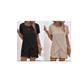 Ensemble deux pièces pour femme composé d'un haut asymétrique et d'un short, couleur unie