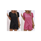 Ensemble deux pièces pour femme composé d'un haut asymétrique et d'un short, couleur unie