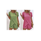 Ensemble deux pièces pour femme composé d'un haut asymétrique et d'un short, couleur unie