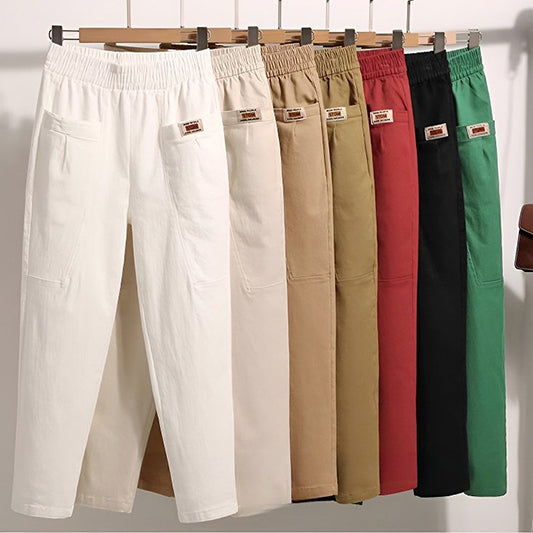 🔥Pour une durée limitée, 50 % de réduction🔥Pantalon en coton à taille élastique pour femme