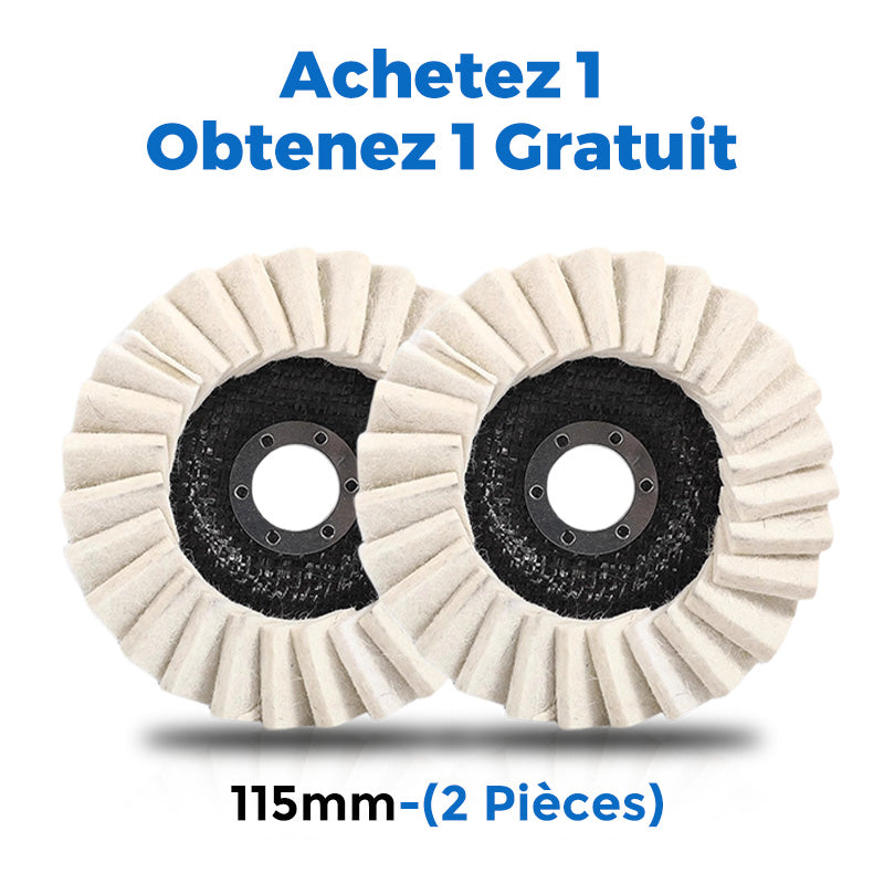 ✨ 1 ACHETÉ, 1 OFFERT ! ✨ Disque de Polissage en Laine pour Meuleuse d’Angle – Finition Miroir Brillante, Durable & Polyvalent 🔧🪞