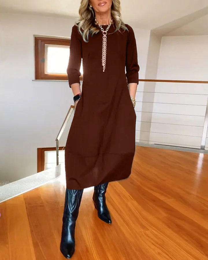 🔥Vente chaude 50% de réduction🔥Robe à manches longues et col rond