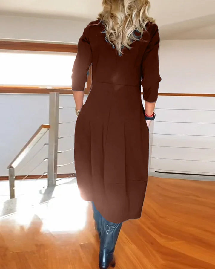 🔥Vente chaude 50% de réduction🔥Robe à manches longues et col rond