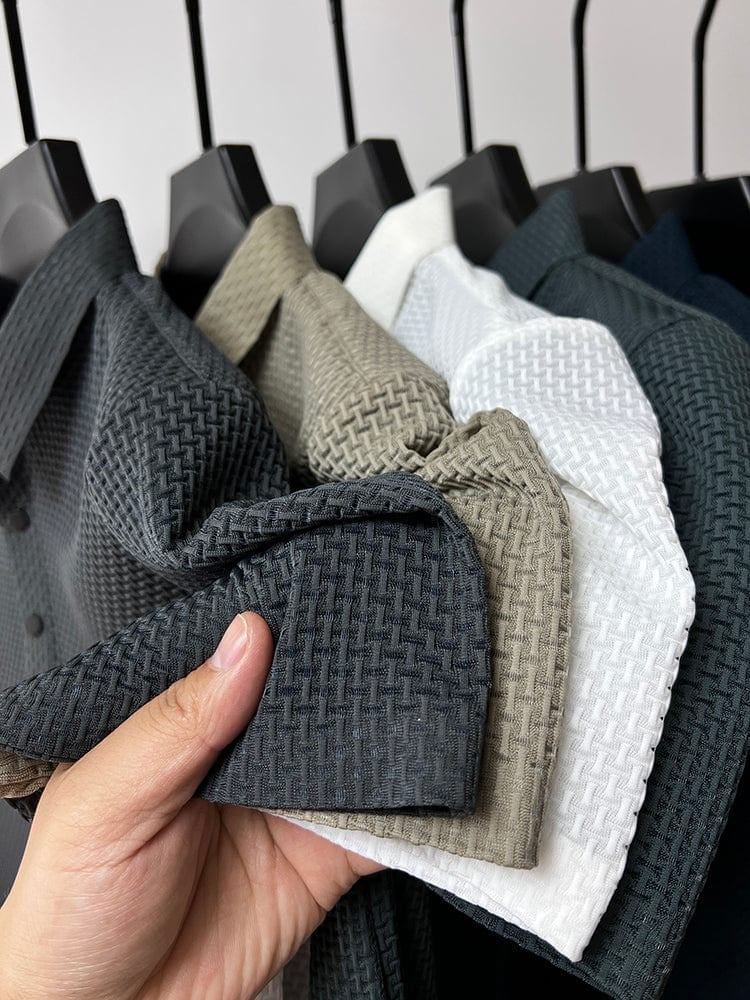 ✨ Chemise Homme en Soie Glacée - Texture Luxueuse et Respirante pour Événements Élégants ou Quotidien 🎩🔥