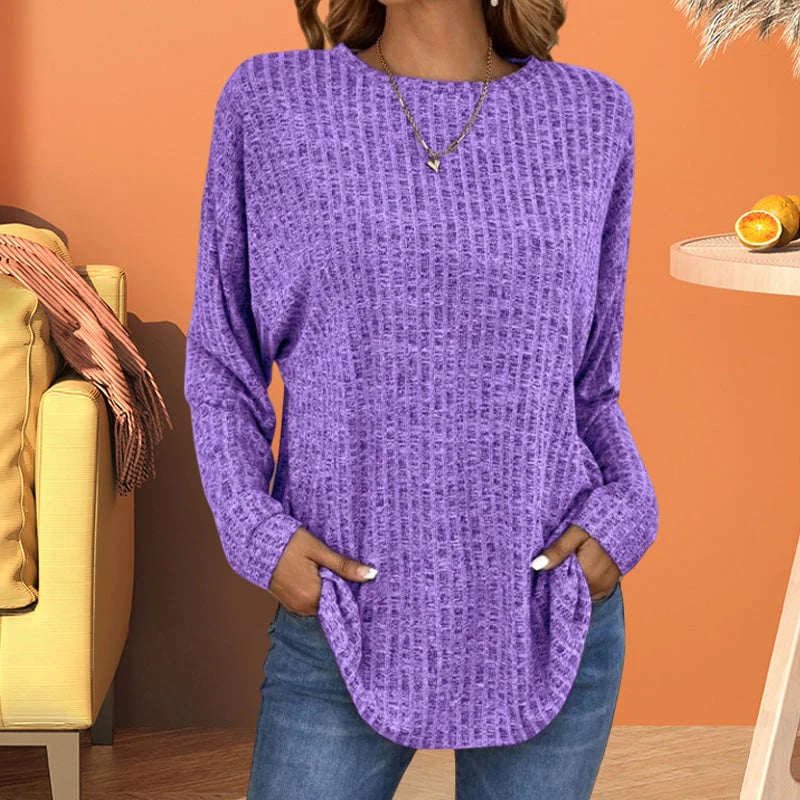 🌸Pull Tricot Manches Longues Décontracté - Mix Coton Doux, Coupe Large & Plusieurs Coloris !