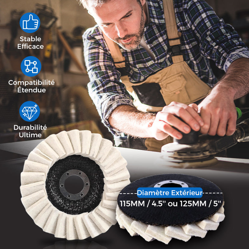 ✨ 1 ACHETÉ, 1 OFFERT ! ✨ Disque de Polissage en Laine pour Meuleuse d’Angle – Finition Miroir Brillante, Durable & Polyvalent 🔧🪞