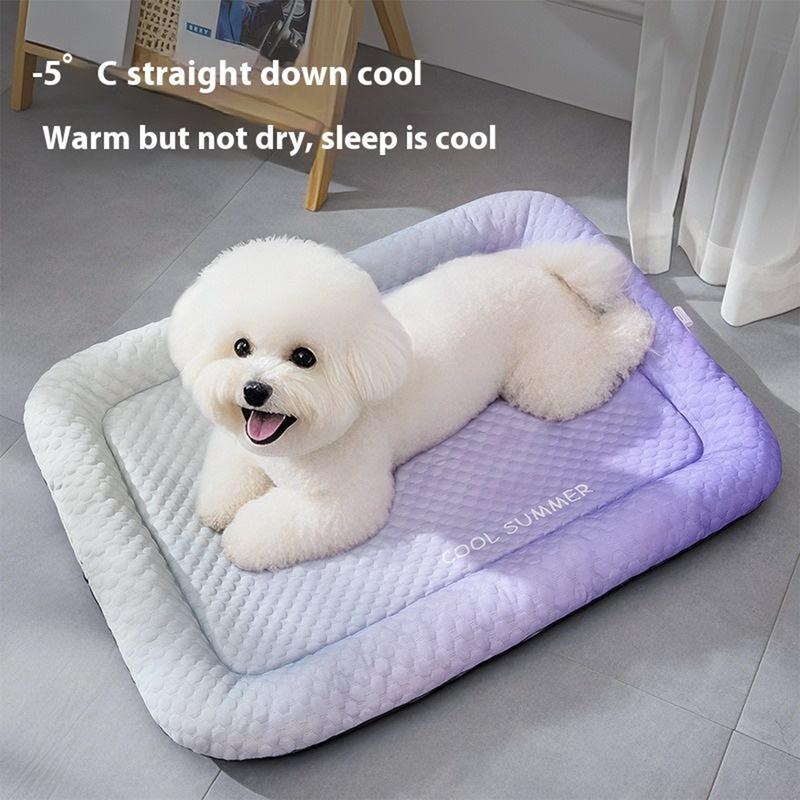 🐾❄️ PROMO -50% ! Tapis Rafraîchissant Chien Chat « Ice Silk » – Technologie Absorption Chaleur Supérieure, Rembourrage PP Nuage, Antidérapant, Facile à Laver · 3 Coloris · S à XL ✨