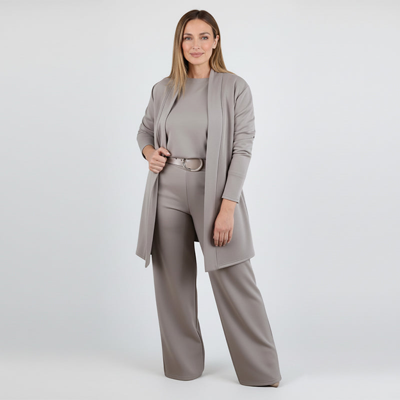 Ensemble 3 pièces élégant comprenant un cardigan long, un haut et un pantalon🔥LIVRAISON GRATUITE