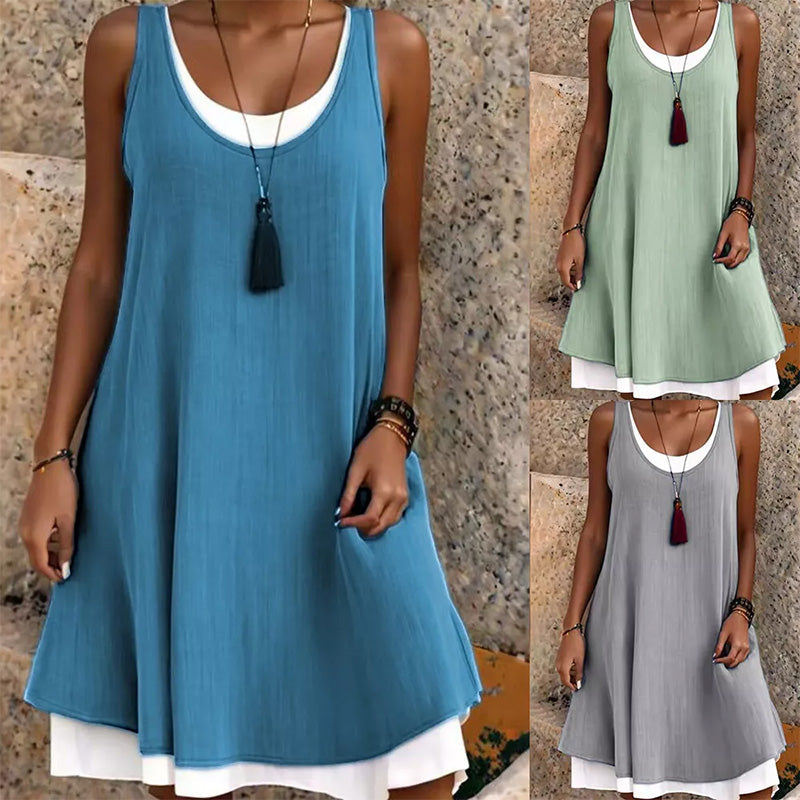 ⏰Dernier jour des soldes : 50 % de réduction 💃Robe débardeur deux pièces décontractée et ample sans manches pour femme