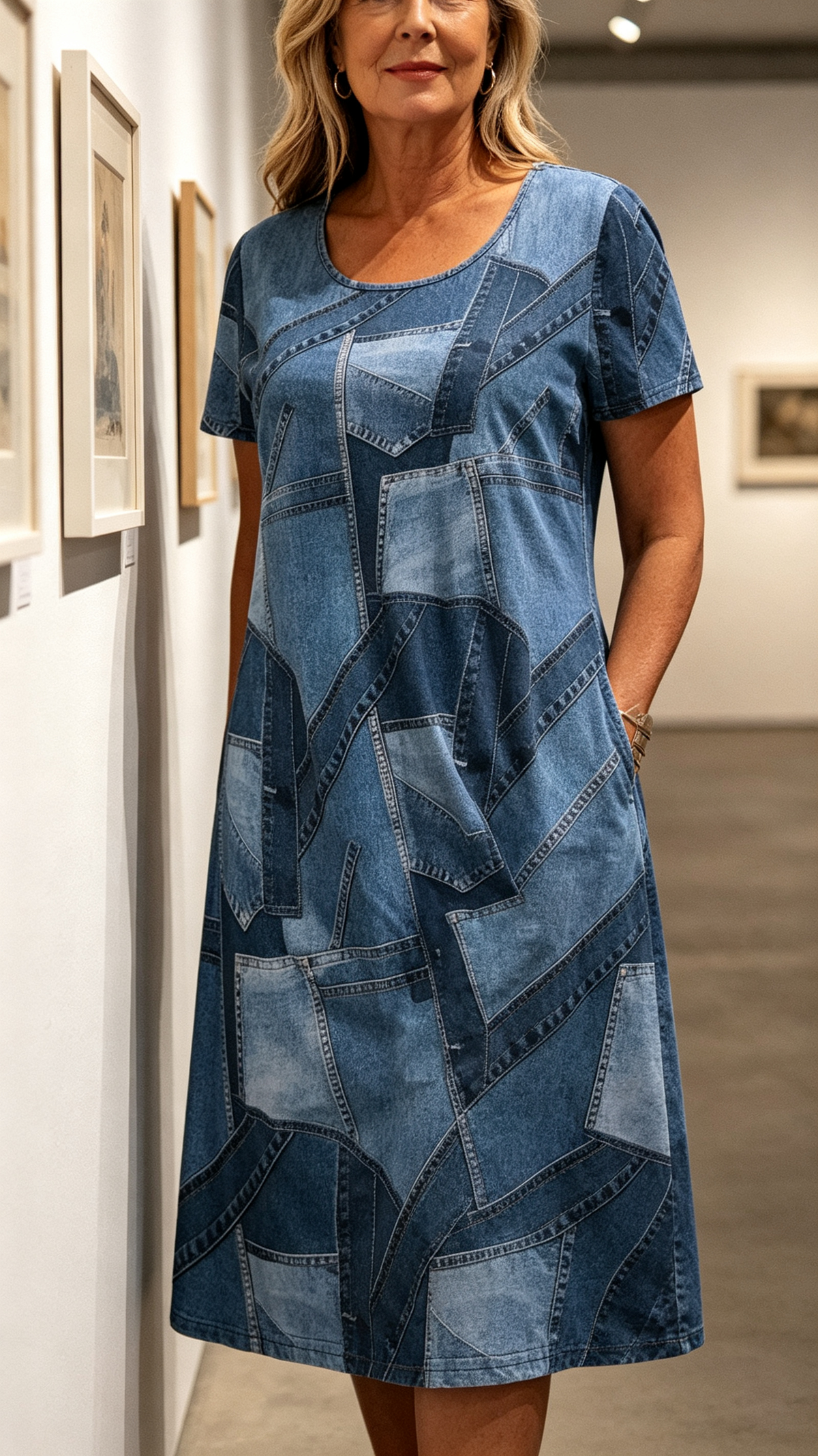 ⏳Offre spéciale à durée limitée⏰Robe décontractée pour femme à motif patchwork