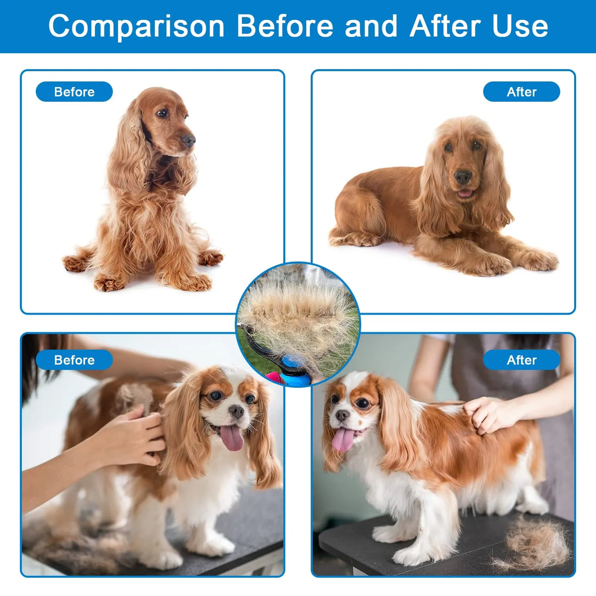 💐50% DE RÉDUCTION ! Peigne démêlage pour chiens/chats – Poils longs & courts efficace 🌀🐩【Stock Limité】
