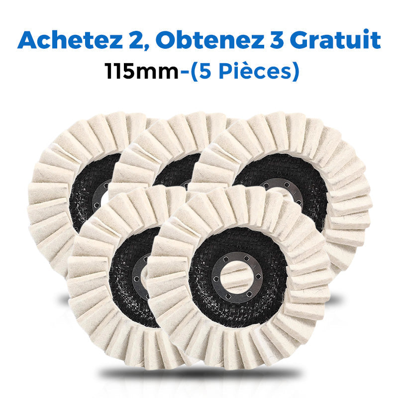 ✨ 1 ACHETÉ, 1 OFFERT ! ✨ Disque de Polissage en Laine pour Meuleuse d’Angle – Finition Miroir Brillante, Durable & Polyvalent 🔧🪞