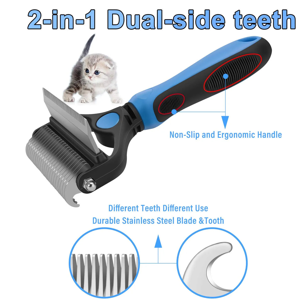💐50% DE RÉDUCTION ! Peigne démêlage pour chiens/chats – Poils longs & courts efficace 🌀🐩【Stock Limité】