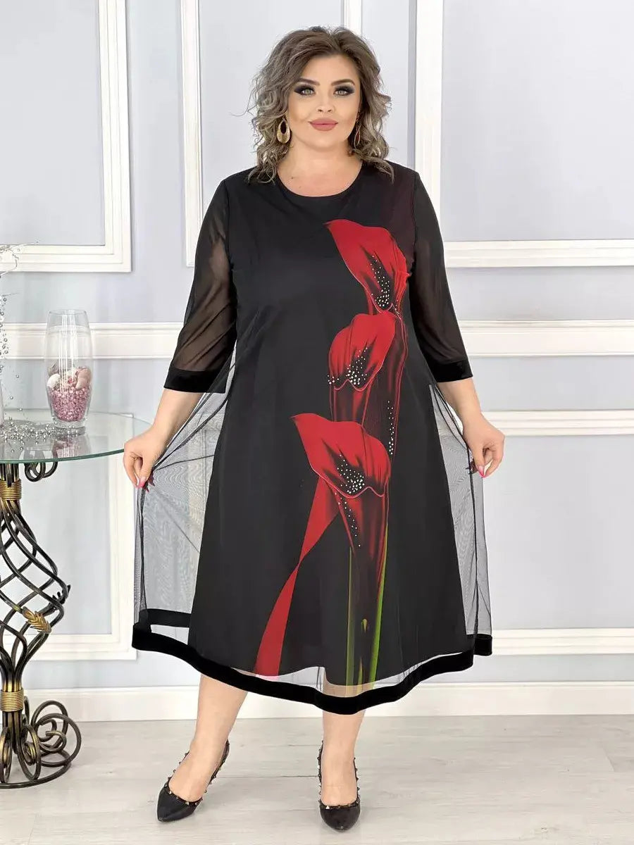 🔥🎉 [S - 4xl] 2025 robe élégante et raffinée en mousseline de soie noire