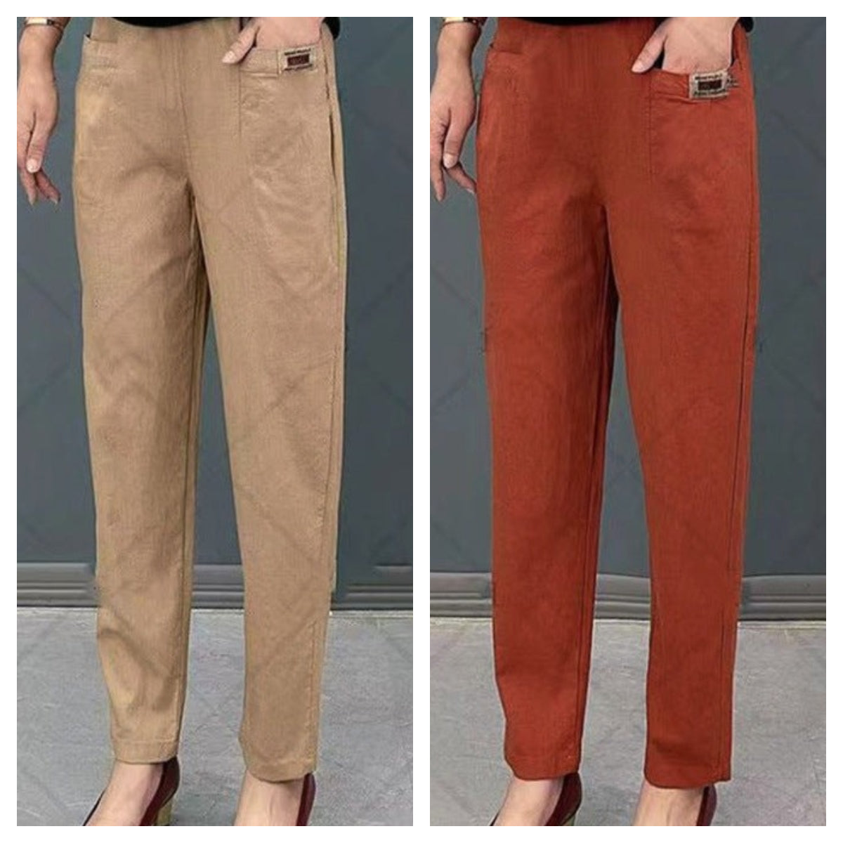 🔥Pour une durée limitée, 50 % de réduction🔥Pantalon en coton à taille élastique pour femme