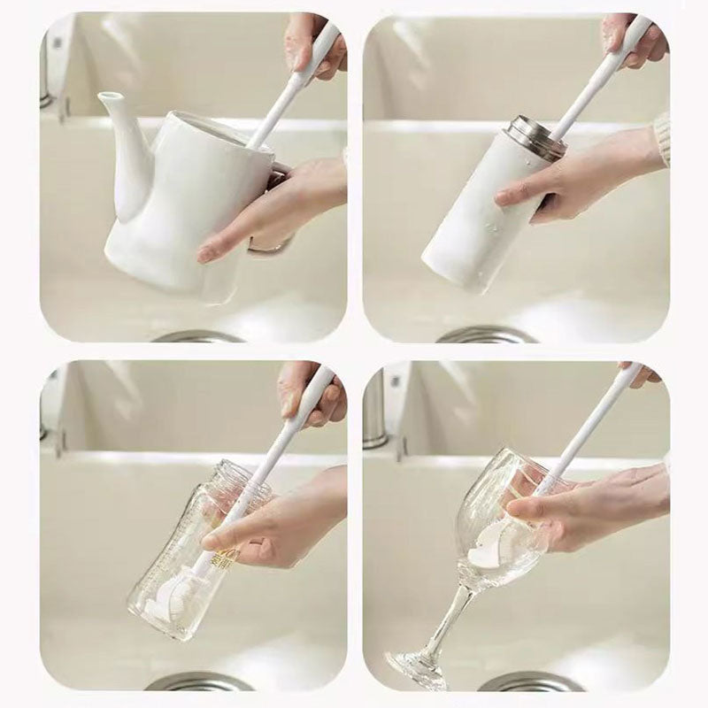 Brosse à long manche 3 en 1 pour nettoyage de gobelets