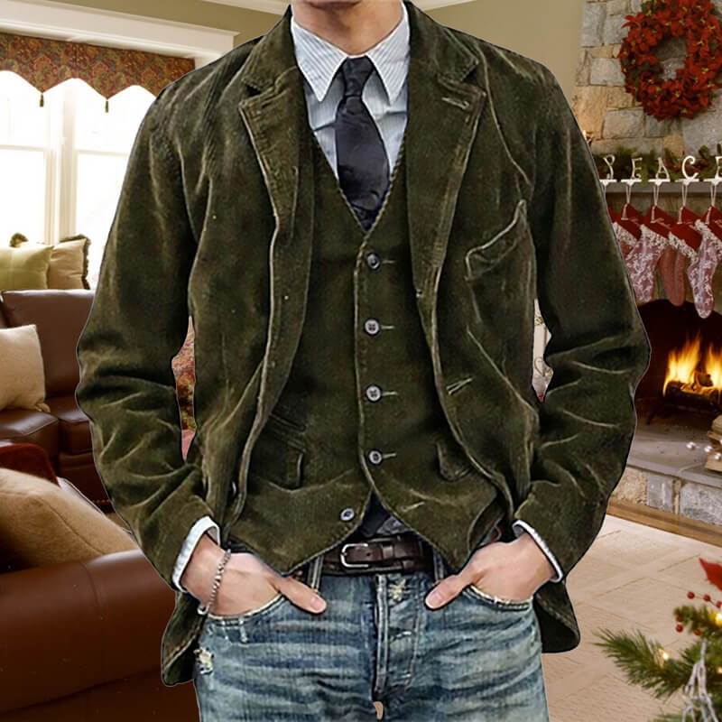 Blazer en velours côtelé pour homme de l’hiver 2026【Acheter 2 livraison gratuite】