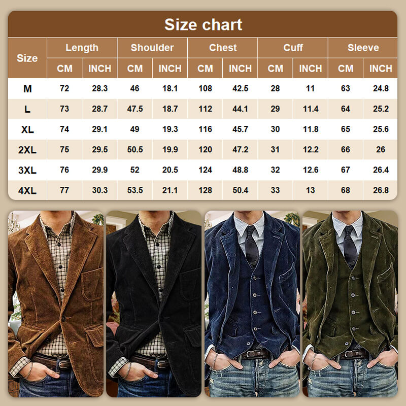 Blazer en velours côtelé pour homme de l’hiver 2026【Acheter 2 livraison gratuite】