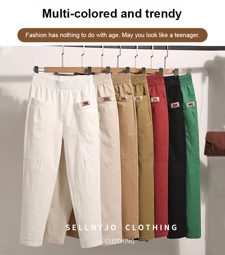 🔥Pour une durée limitée, 50 % de réduction🔥Pantalon en coton à taille élastique pour femme