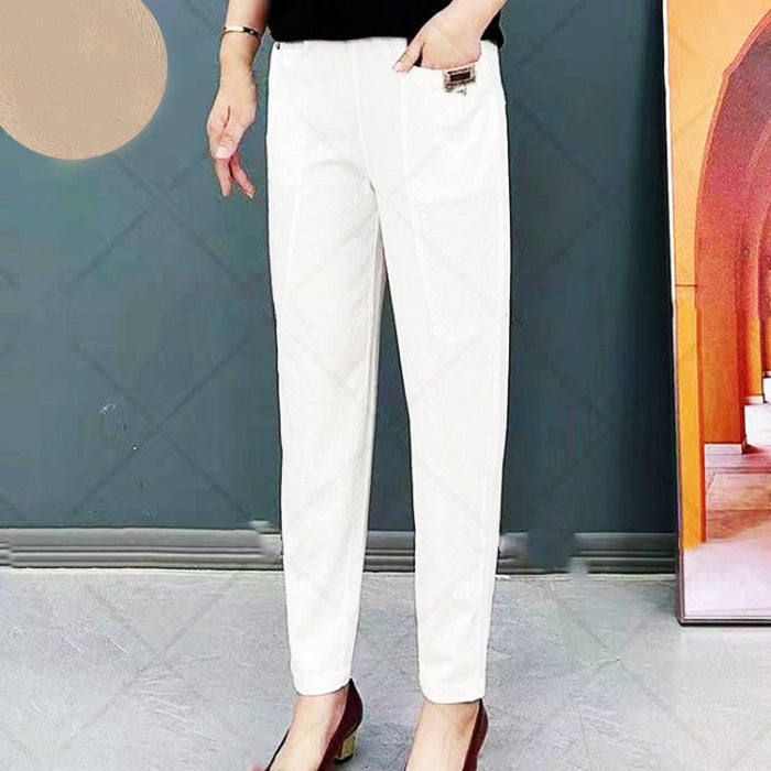 🔥Pour une durée limitée, 50 % de réduction🔥Pantalon en coton à taille élastique pour femme