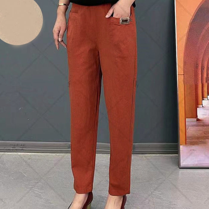 🔥Pour une durée limitée, 50 % de réduction🔥Pantalon en coton à taille élastique pour femme