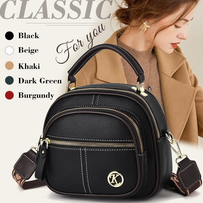 Sac classique multi-compartiments à bandoulière large et ajustable en cuir de PU