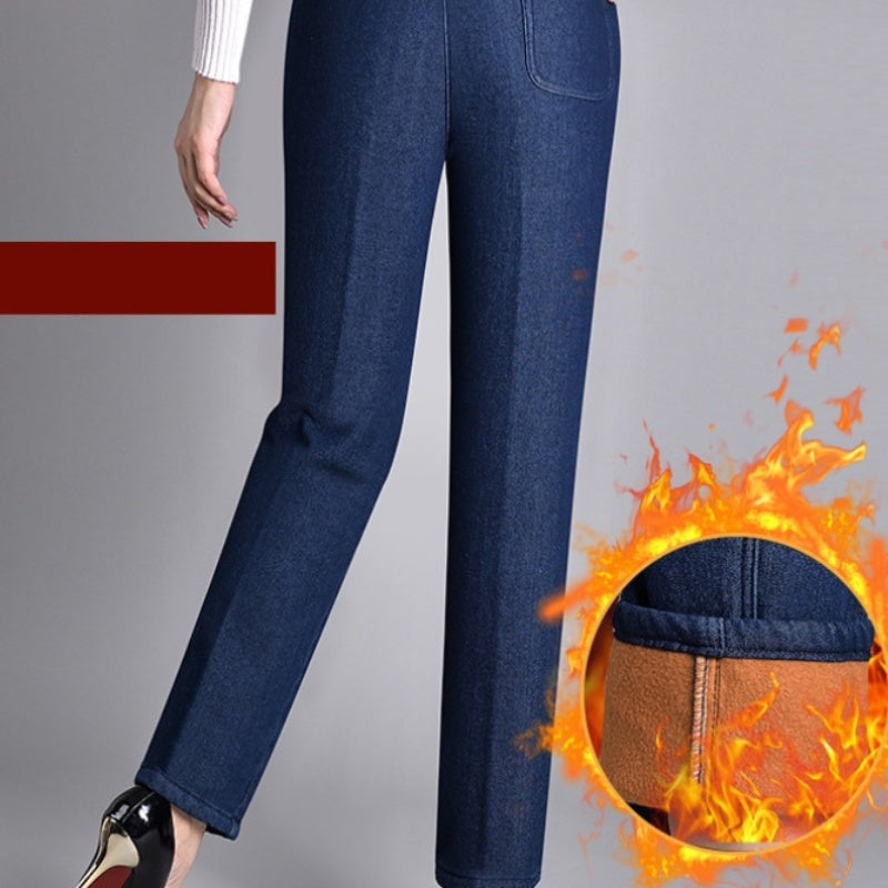 Jeans à poches latérales et taille élastiquée pour femmes🥰Promotion Fête des Mères -50% OFF