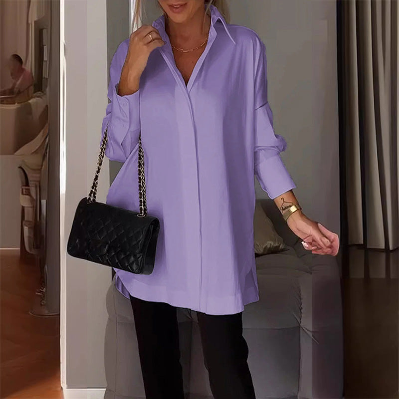 🎁Achetez-en 2, livraison gratuite✨Chemise ample à manches longues et revers😇