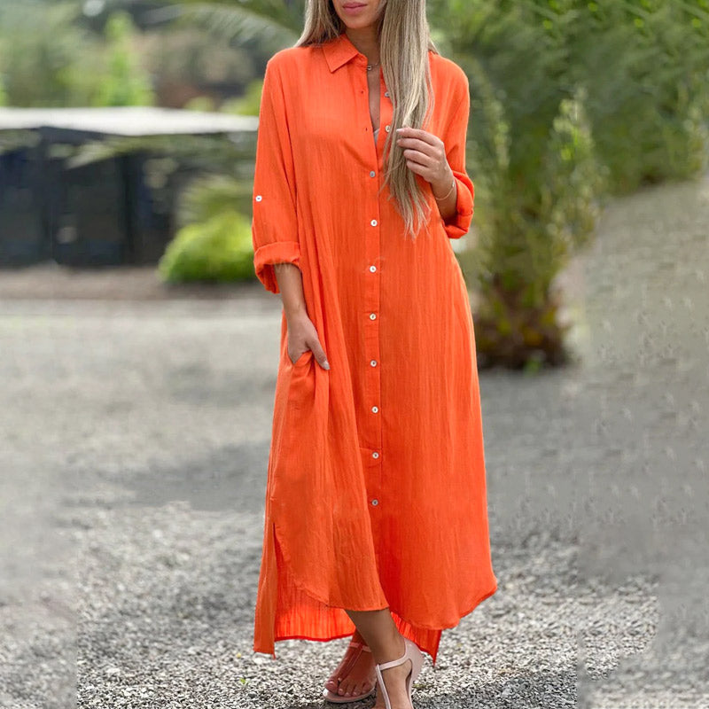 💃Robe de chemise à manches longues à manches longues