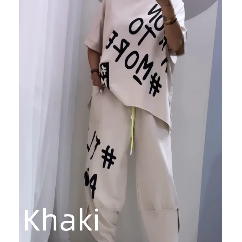 T-shirt et pantalon à deux pièces pour femmes décontractées