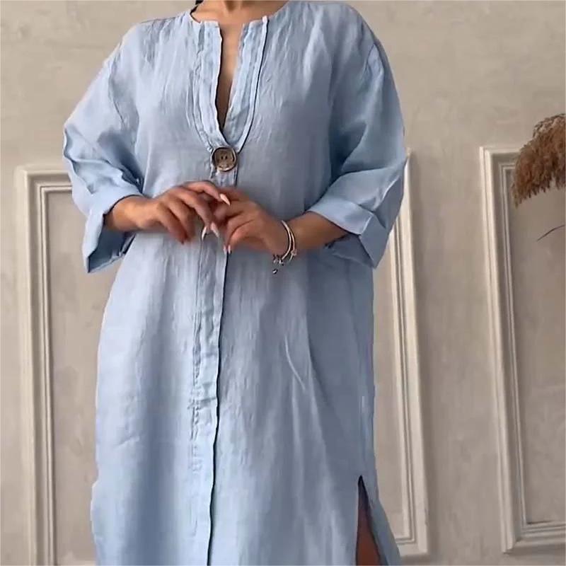 Robe de couleur de couleur couche V respirant 3/4 décontractée