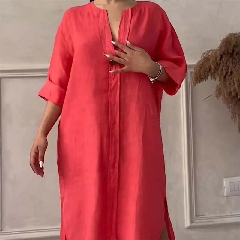 Robe de couleur de couleur couche V respirant 3/4 décontractée