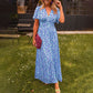 💋 👩Robe florale rétro à col en V pour femmes