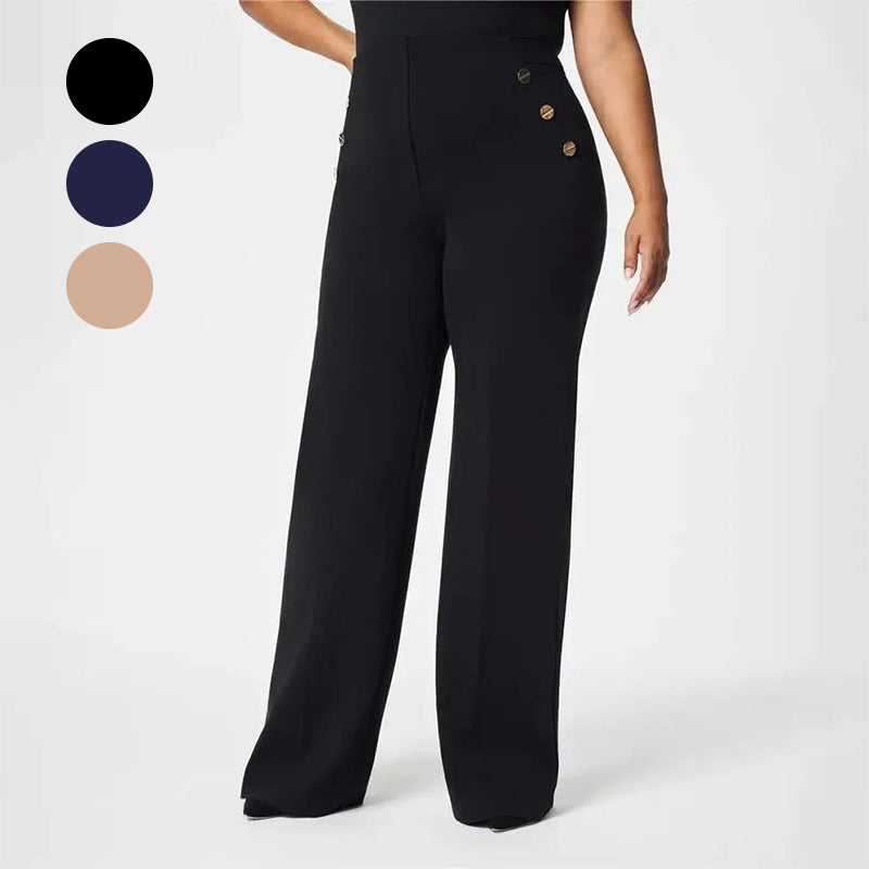 🔥2025 - Vente chaude 🔥Pantalon à jambe large avec bouton de contrôle du ventre parfait