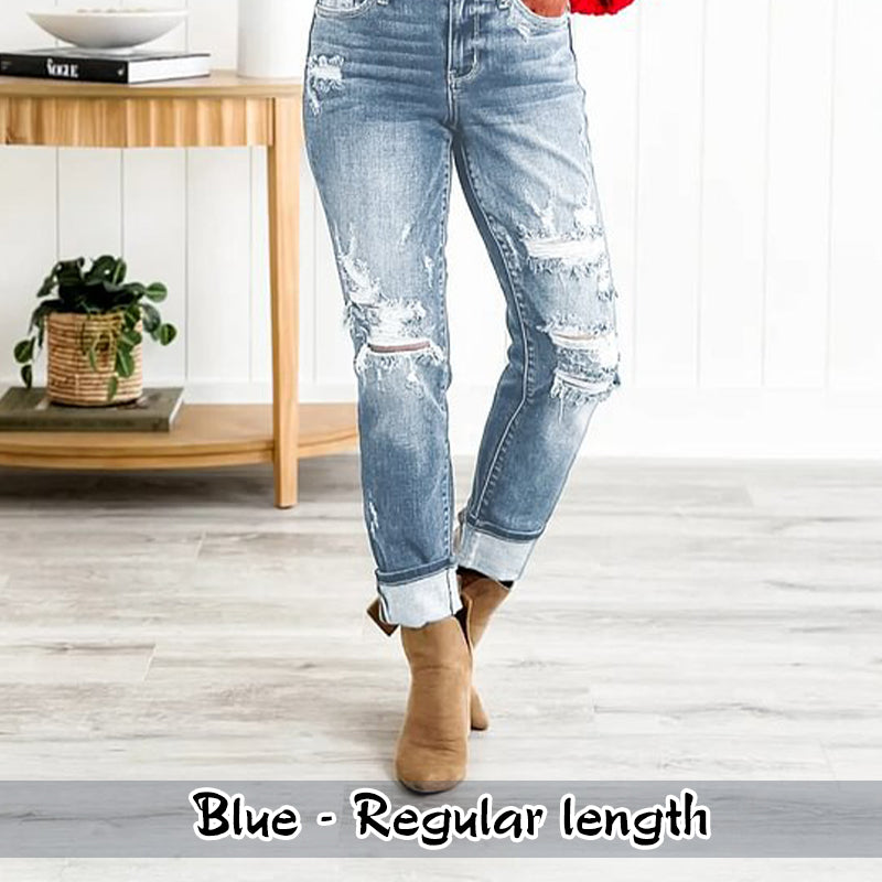 ⏳Réduction limitée de 50%🎁Jean à revers effet amincissant pour femme