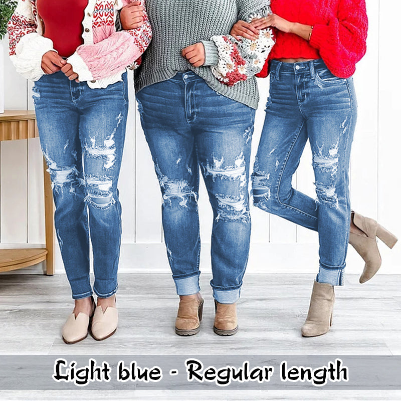 ⏳Réduction limitée de 50%🎁Jean à revers effet amincissant pour femme