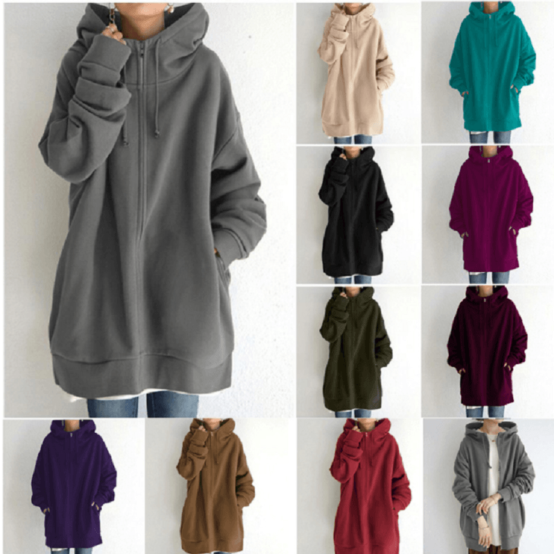 Sweat à capuche zippé d'automne/d'hiver pour femmes - Livraison gratuite pour 2 pièces