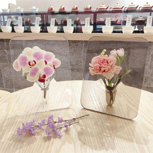 🌙💖OFFRE LIMITÉE 50% DE RÉDUCTION! Vase Cadre Acrylique Moderne – Design Invisible Qui Laisse les Fleurs « Flotter » – Parfait pour une Rose Seule, de la Lavande Séchée ou du Gypsophile – Déco Boho & Minimaliste 🕯️🌾
