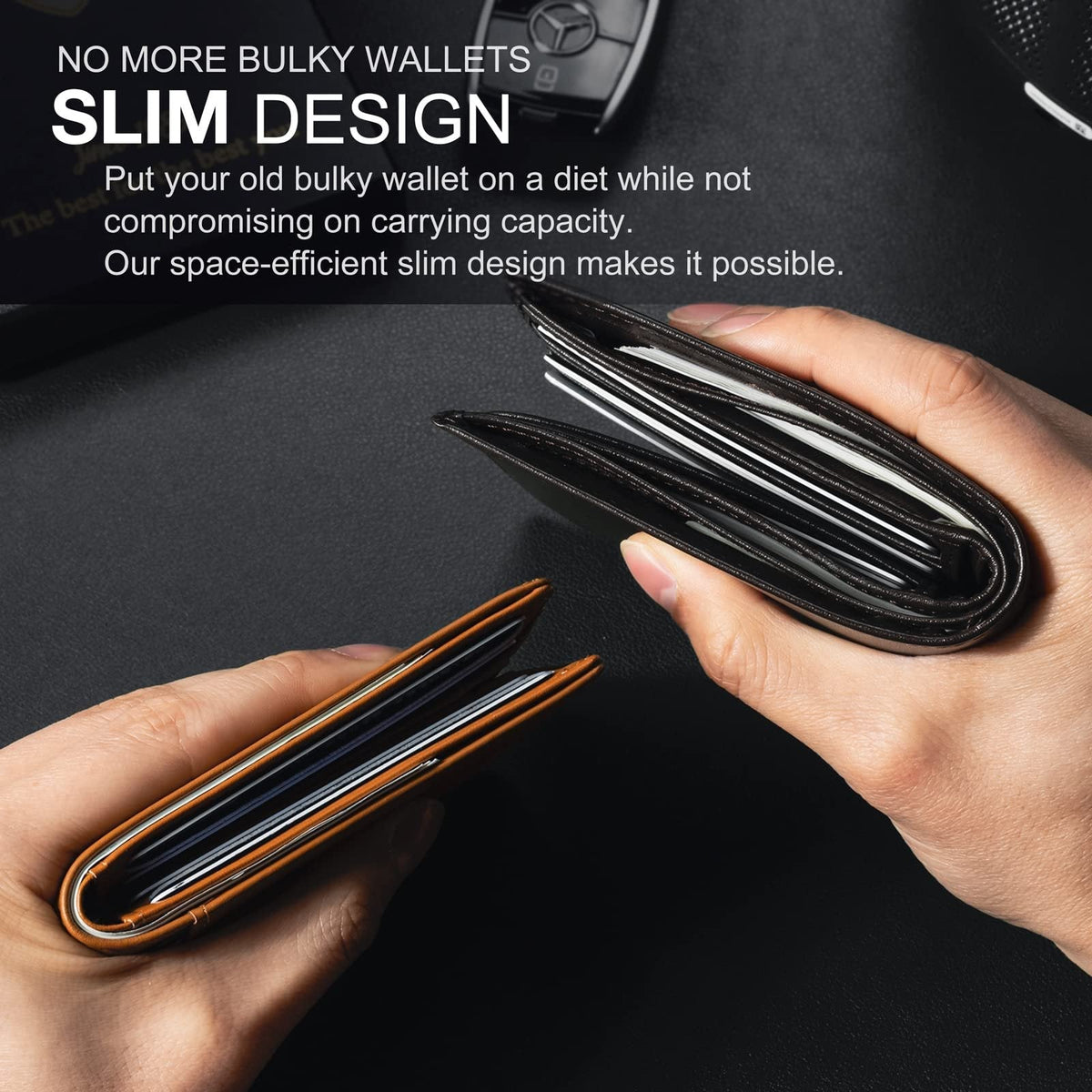 🔥Offre à durée limitée !🔥 Porte-cartes de crédit en cuir et fibre de carbone avec protection RFID