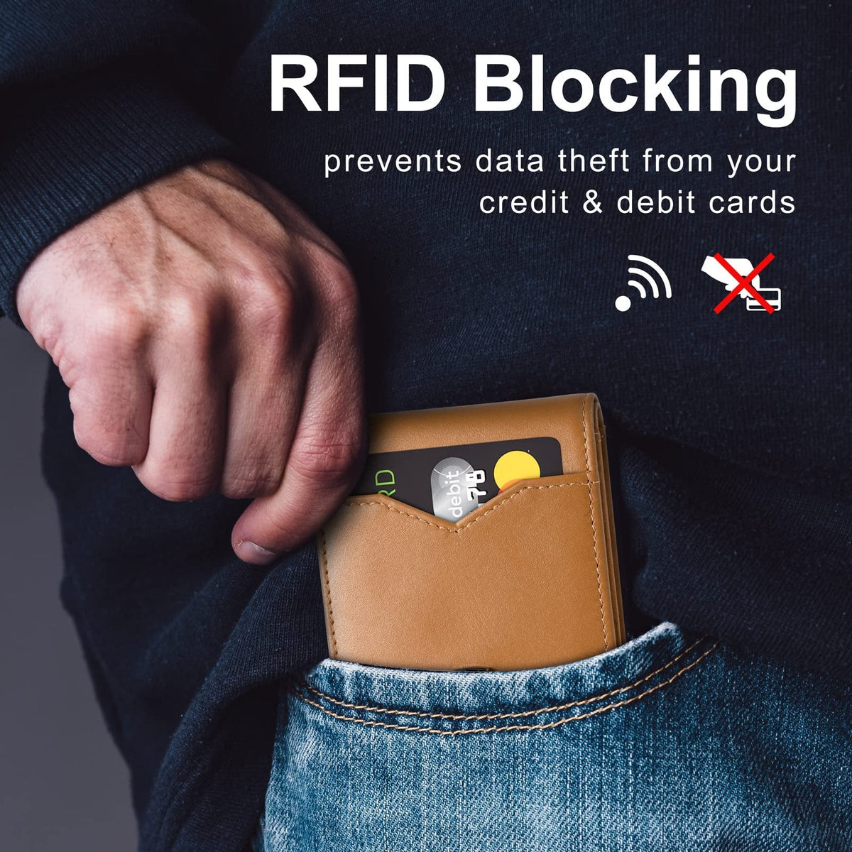🔥Offre à durée limitée !🔥 Porte-cartes de crédit en cuir et fibre de carbone avec protection RFID