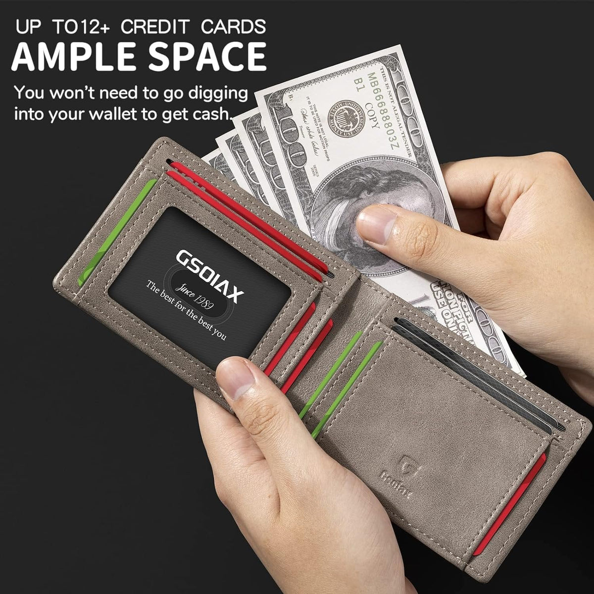 🔥Offre à durée limitée !🔥 Porte-cartes de crédit en cuir et fibre de carbone avec protection RFID