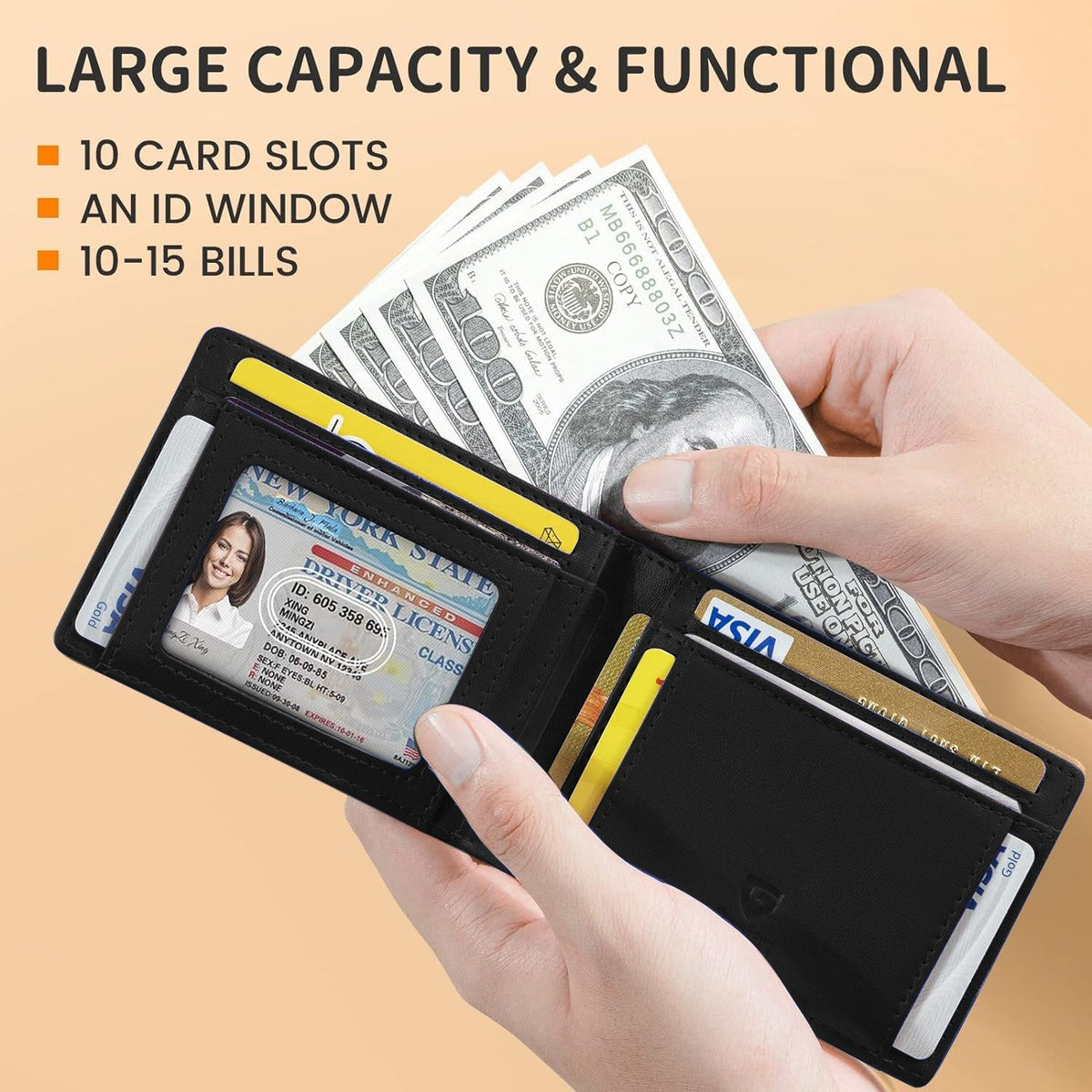 🔥Offre à durée limitée !🔥 Porte-cartes de crédit en cuir et fibre de carbone avec protection RFID